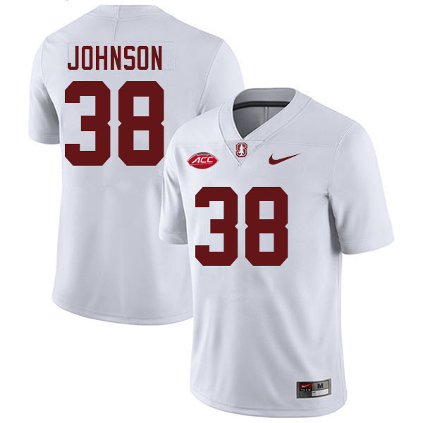 #38 Zach Johnson Stanford Cardinal College Football Jerseys Stitched-White #38 Zach Johnson Stanford Cardinal College Football Jerseys Stitched-White